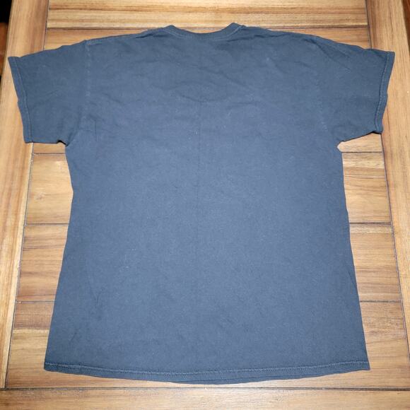 Gildan Black Tee Pink Marshmello Smile w/ Bow - Size Large - Picture 3 of 5